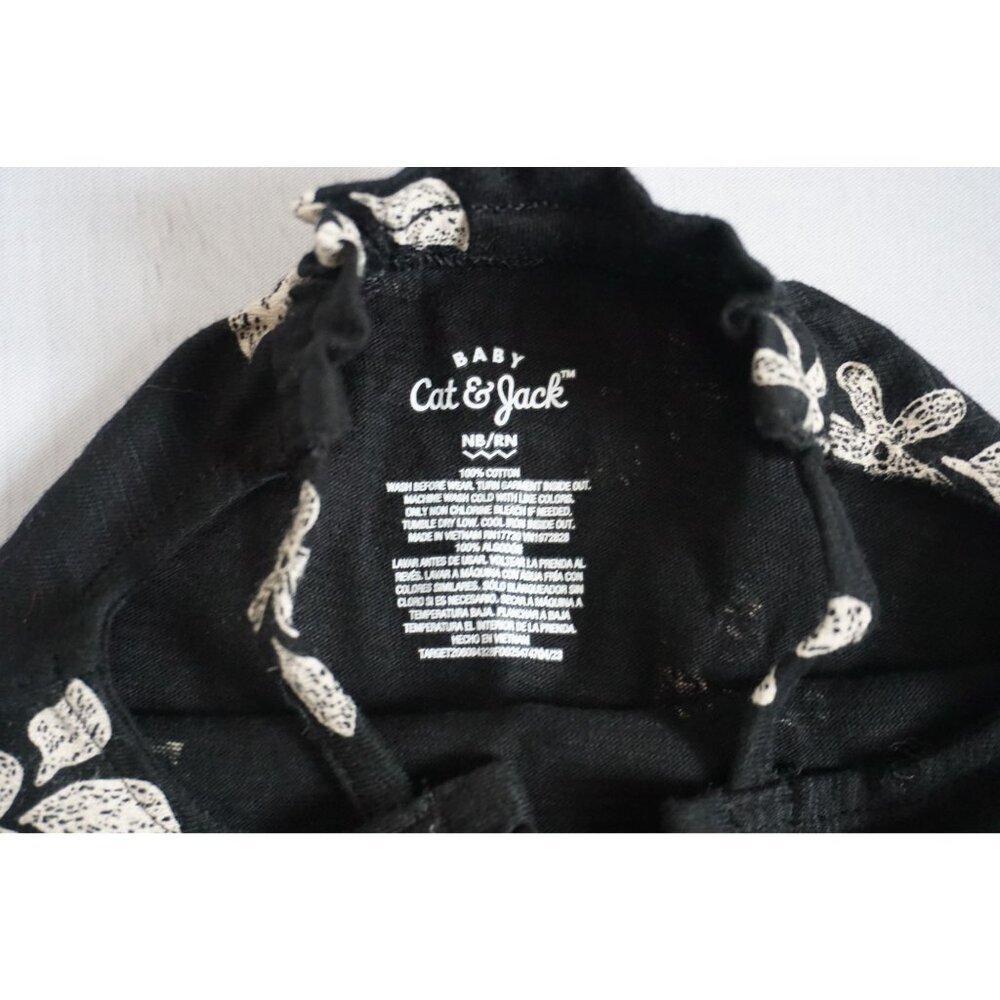 Cat & Jack Baby Girls' Black Romper - Size Newborn, NWT - Picture 3 of 7